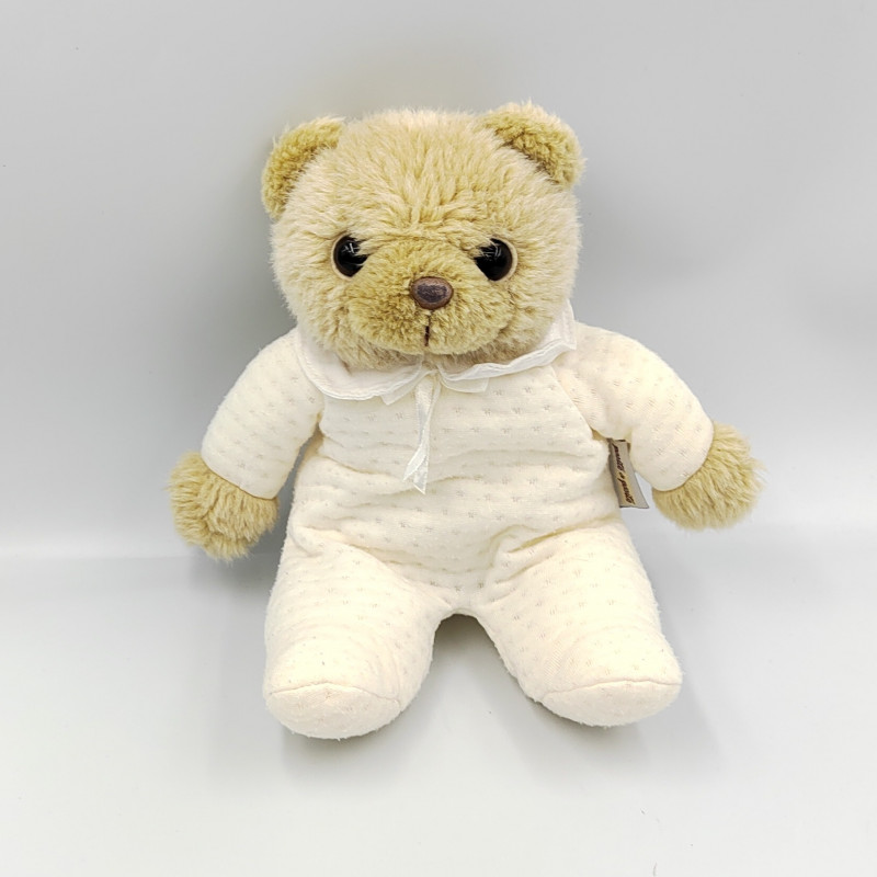 Peluche doudou ours beige blanc pyjama PASITO