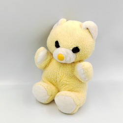 Ancienne Peluche ours chat jaune blanc