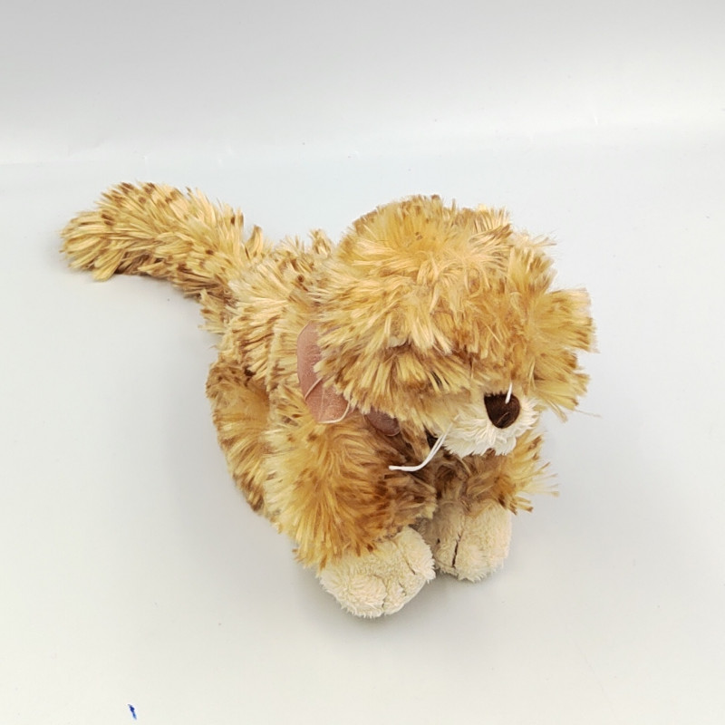Peluche chat beige marron tigré BUKOWSKI