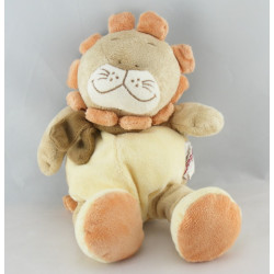 Doudou plat carré lion beige orange jungle BENGY