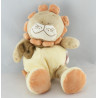 Doudou plat carré lion beige orange jungle BENGY