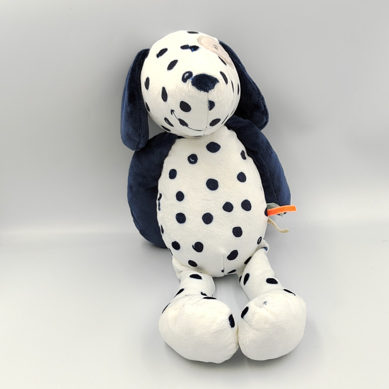 Doudou chien blanc bleu pois Jack NOUKIE'S