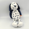 Doudou chien blanc bleu pois Jack NOUKIE'S