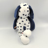 Doudou chien blanc bleu pois Jack NOUKIE'S