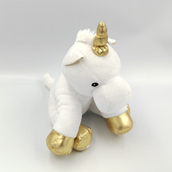 Doudou peluche licorne blanche doré PASSION BEAUTE