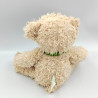 Doudou peluche ours beige noeud vert LA GRANDE RECRE