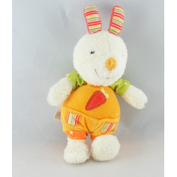Doudou plat lapin orange vert carotte BABYSUN