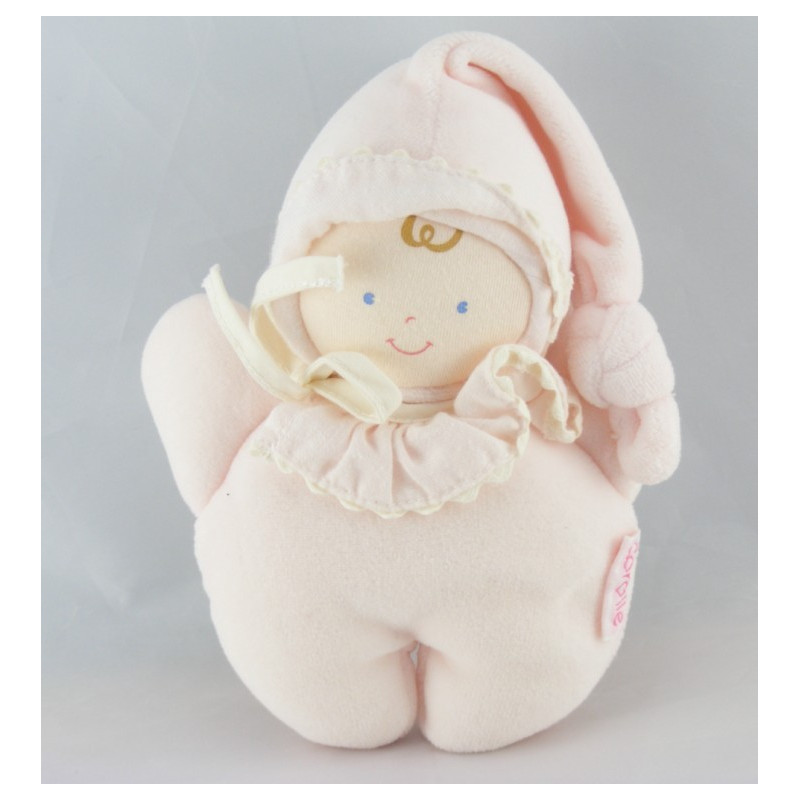 Doudou anneau hochet lutin bébé rose BABI COROLLE