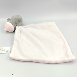 Doudou pingouin gris rose blanc étoiles mouchoir SHIMA