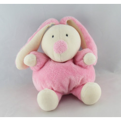 Doudou lapin violet mauve hochet AJENA