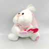 Peluche Puffalump lapin blanc rose coeurs FISHER PRICE 1988