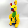 Doudou peluche kangourou jaune rouge vert bleu FINAREF