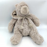 Grande peluche doudou ours gris capuche tout doux ATMOSPHERA