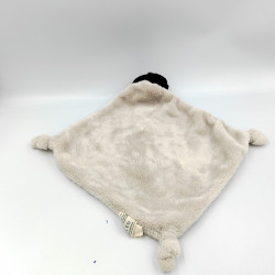 Doudou plat pinguoin manchot gris noir NATURE PLANET