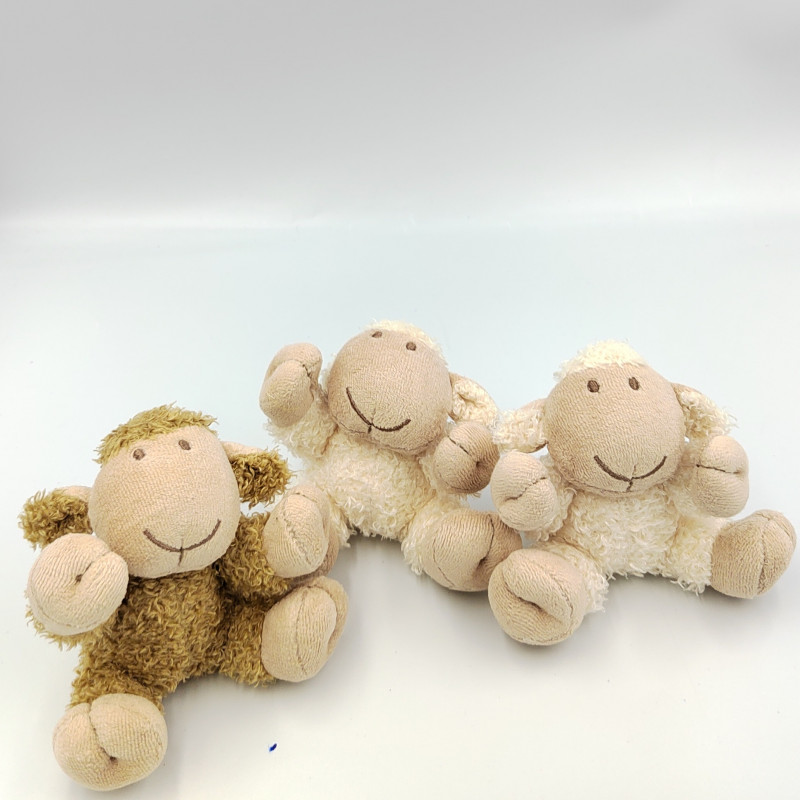 Mini doudou mouton blanc beige NATURE ET DECOUVERTE