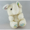 Doudou Peluche lapin blanc bleu hochet BOULGOM 