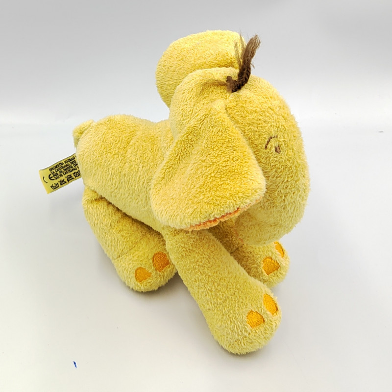 Doudou éléphant jaune orange ORCHESTRA
