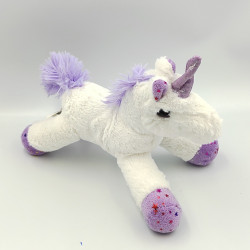 Peluche licorne blanche mauve étoiles FUTURE TOYS