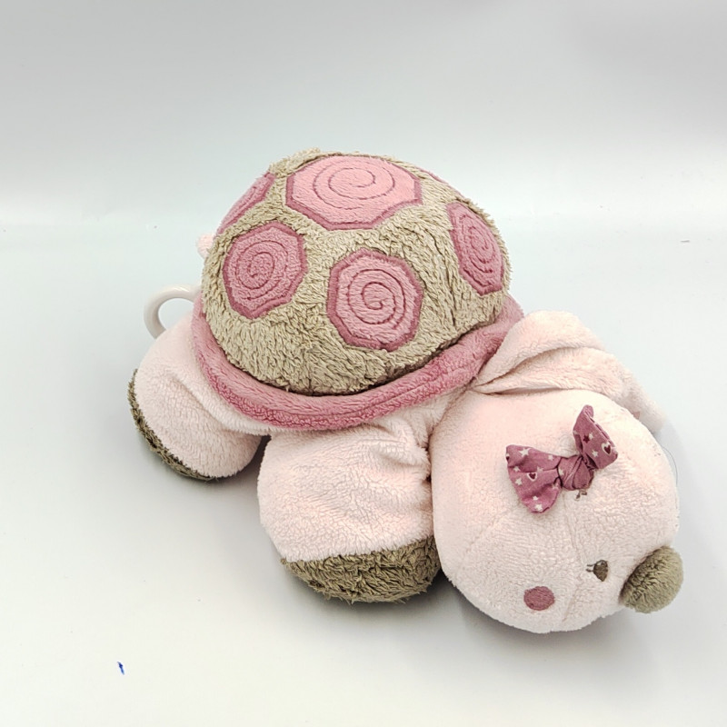 Doudou musical tortue rose marron NATTOU