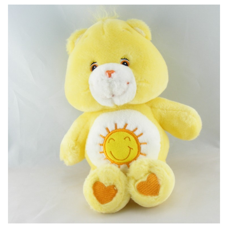 Peluche Bisounours jaune soleil  Grosjojo CARE BEARS 33 cm