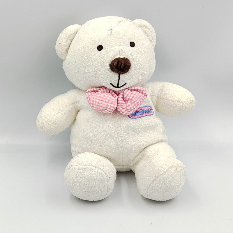 Doudou ours blanc rose luminou JEMINI