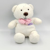 Doudou ours blanc rose luminou JEMINI