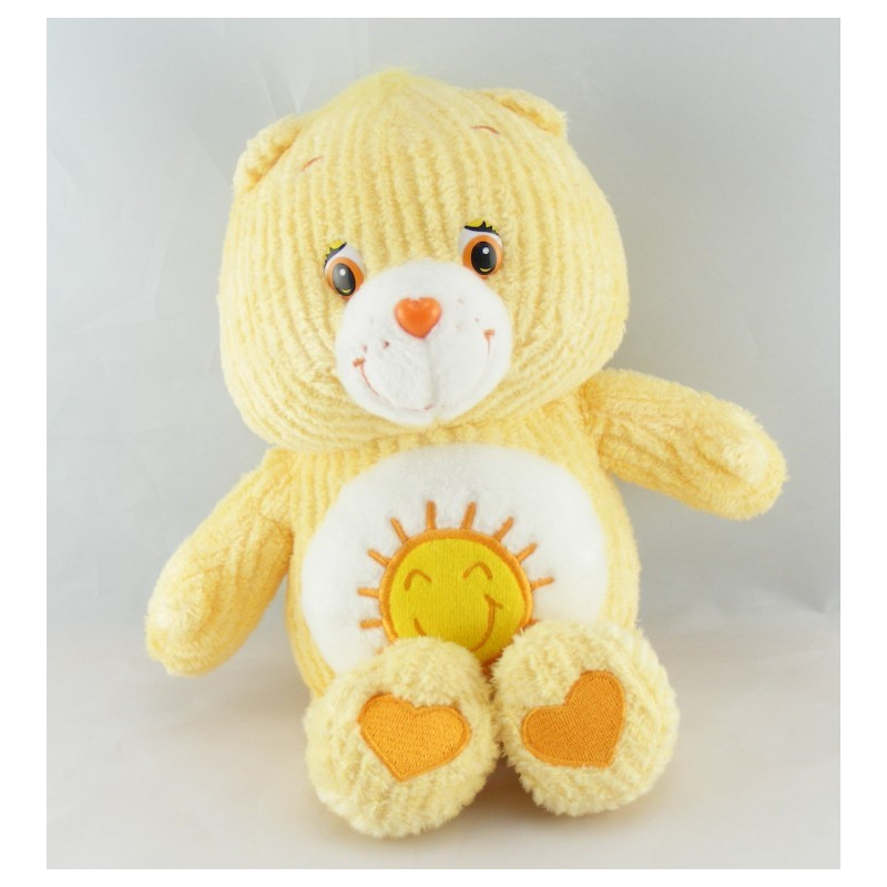 Peluche Bisounours jaune soleil  Grosjojo CARE BEARS 28 cm