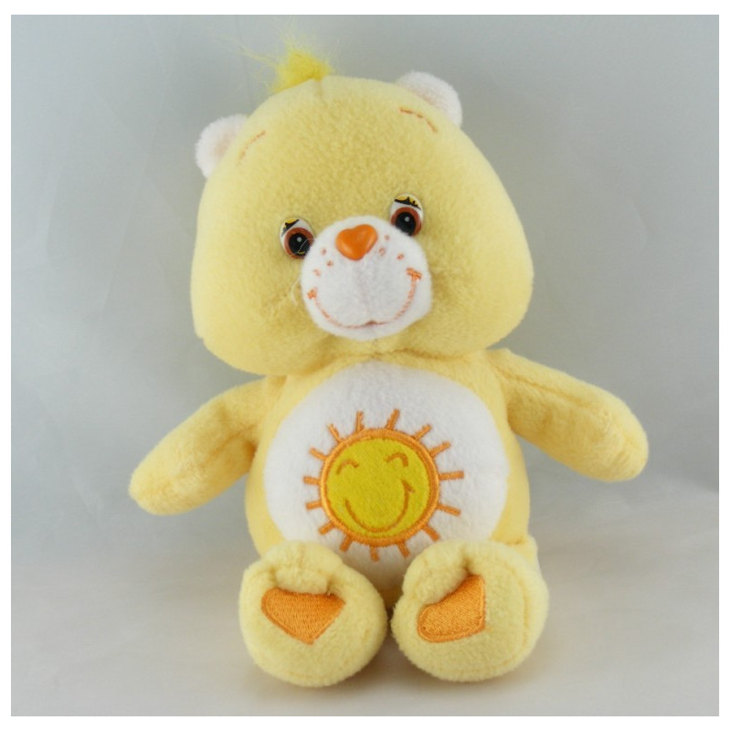 Peluche Bisounours jaune soleil  Grosjojo 2002 CARE BEARS 22 cm