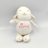 DOUDOU LUMINOU MOUTON AGNEAU ROSE AVEC MOUCHOIR JEMINI