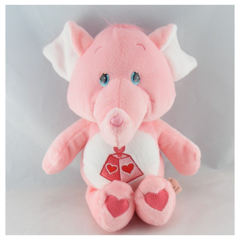 Peluche Bisounours rose éléphant Toucostaud CARE BEARS 34 cm