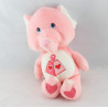 Peluche Bisounours rose éléphant Toucostaud CARE BEARS 34 cm