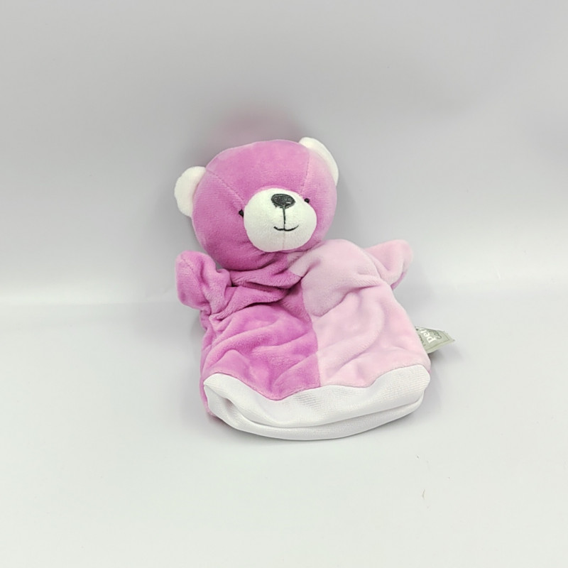 Doudou marionnette ours rose MES PETITS CAILLOUX CMP