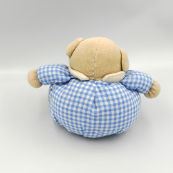Doudou ours boule beige bleu vichy MGM