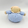 Doudou ours boule beige bleu vichy MGM