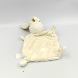 Doudou plat lapin blanc écru beige GRAIN DE BLE