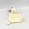 Doudou plat lapin blanc écru beige GRAIN DE BLE