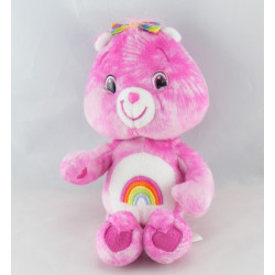 Peluche Bisounours rose Gailourson arc en ciel CARE BEARS 