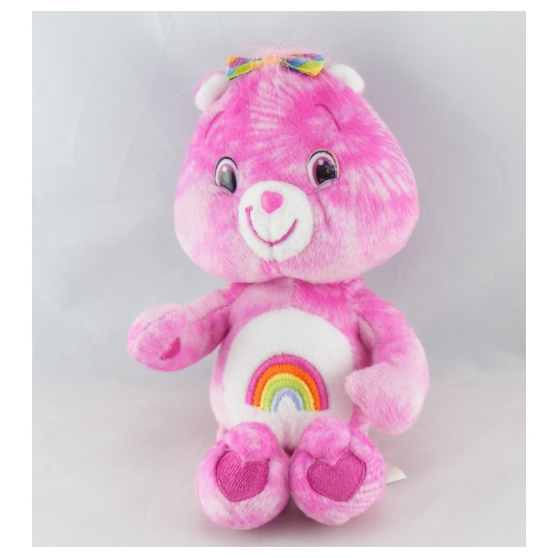 Peluche Bisounours rose Gailourson arc en ciel CARE BEARS 