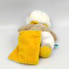 Doudou lion beige blanc jaune bleu Matou Maxou mouchoir BABY NAT