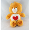 Peluche Bisounours orange coeur Grosbisous CARE BEARS 29 cm