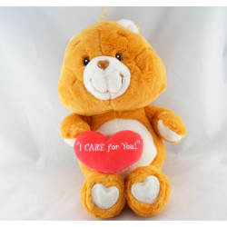 Peluche Bisounours orange coeur Grosbisous CARE BEARS 35 cm