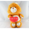 Peluche Bisounours orange coeur Grosbisous CARE BEARS 35 cm