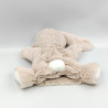 Doudou marionnette lapin beige blanc tout doux TEX