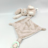 Doudou lapin beige blanc tout doux mouchoir TEX