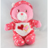 Peluche Bisounours rose avec coeur CARE BEARS