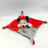 Doudou plat carré Minnie rouge gris noir Hello Star DISNEY BABY