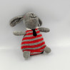 Doudou mouton gris rouge rayé ORCHESTRA PREMAMAN