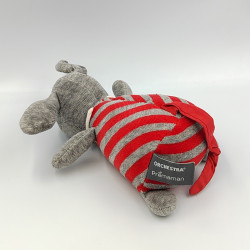 Doudou mouton gris rouge rayé ORCHESTRA PREMAMAN