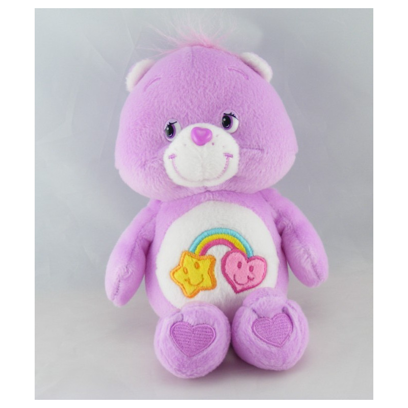 Peluche Bisounours mauve Grosami arc en ciel CARE BEARS