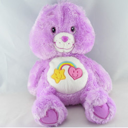 Peluche Bisounours mauve Grosami arc en ciel CARE BEARS